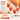Orange ombre nail design inspiration with sunset tones, silver swirl details, and flowing comet-like accents