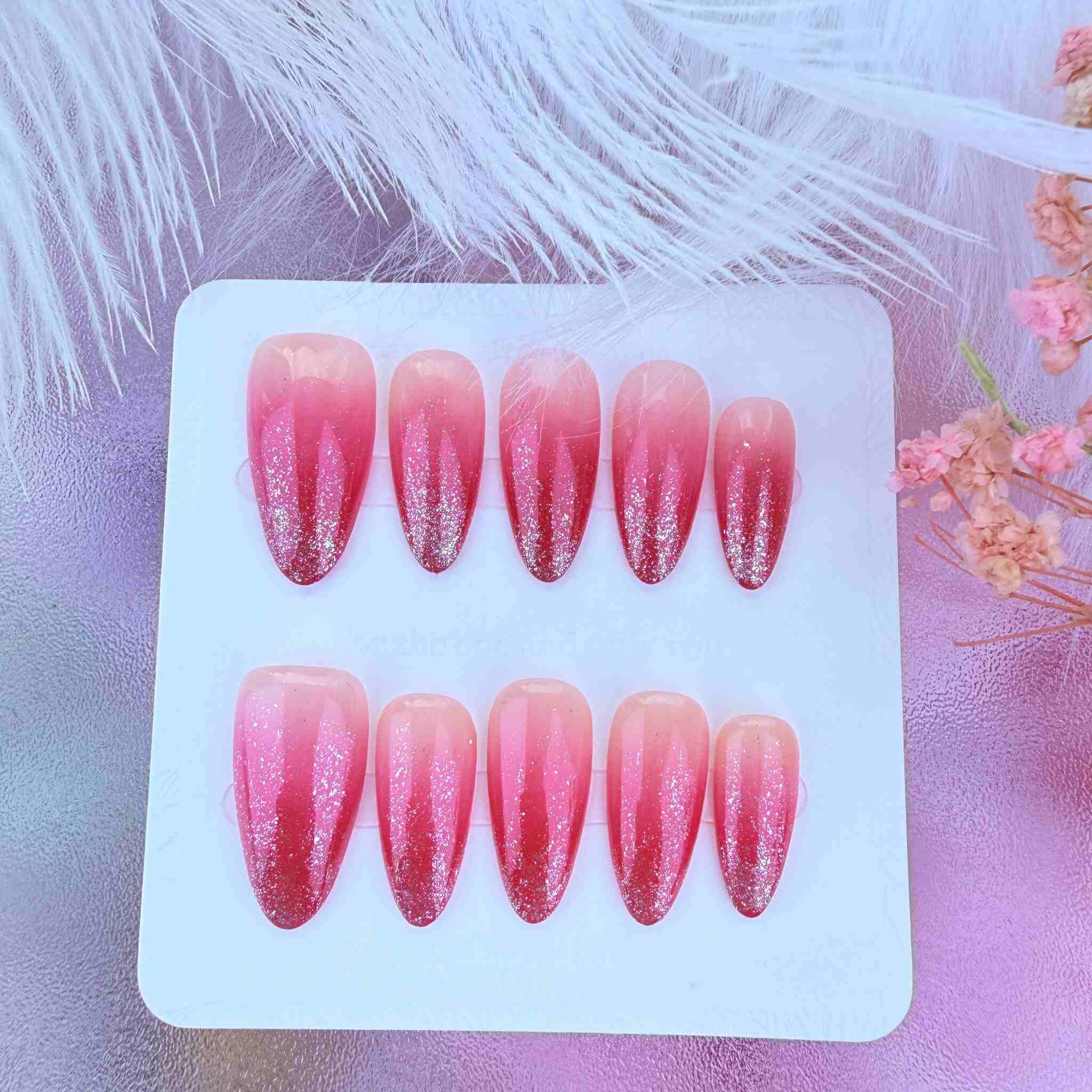Nail File Fine Rosy Afterglow - Red Ombre Nails – Auranailed