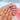 Rosy Haze nails in red and pink, with softly diffused color patches, translucent-looking pale areas and glossy shine.